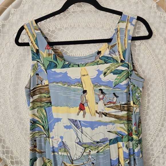 Reyn Spooner Vintage Hawaiian Maxi Sleeveless Resort Vacation Dress w/Pockets - Picture 3 of 9